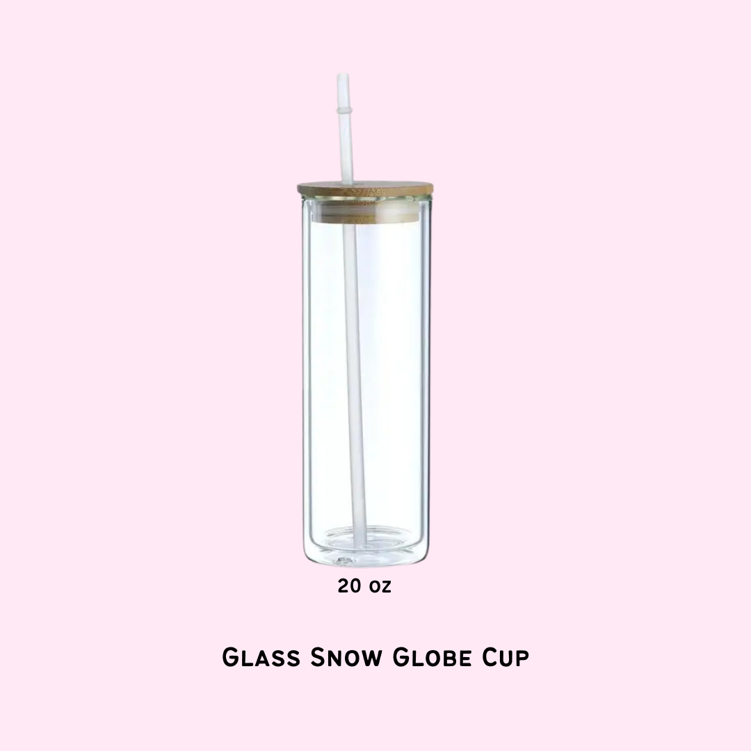 20 oz Glass Snow Globe Cups